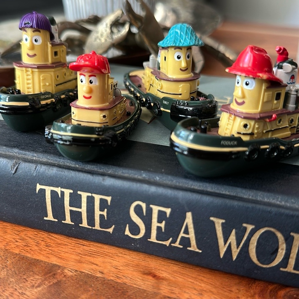 ERTL Theodore Tugboat diecast metal 4pc lot Emily George Foduck boats rare toys